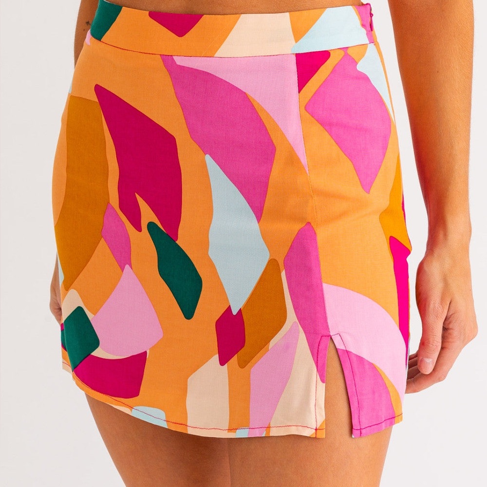 Colorful Abstract Mini Skirt